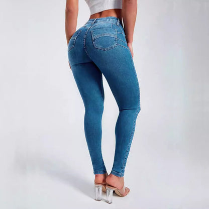 Stretch high-rise jeans