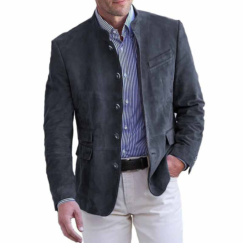 Mens Casual Suede Suit Jacket