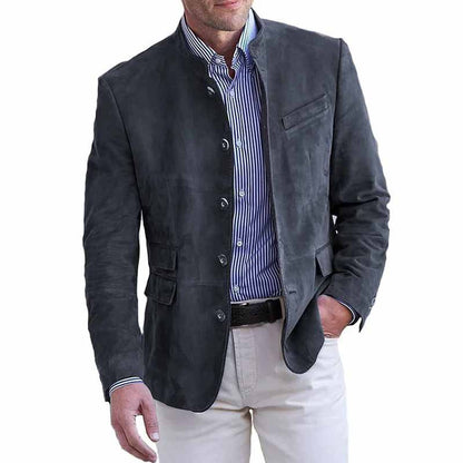 Mens Casual Suede Suit Jacket