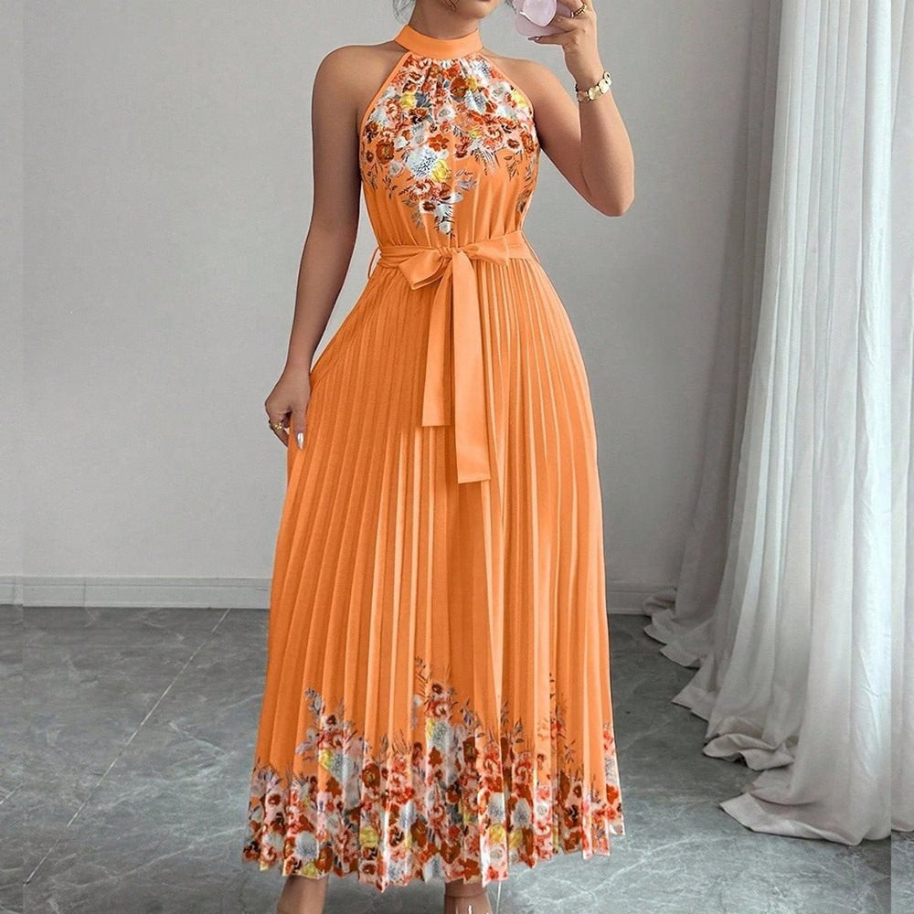 Maxi-jurk van chiffon met bloemenprint