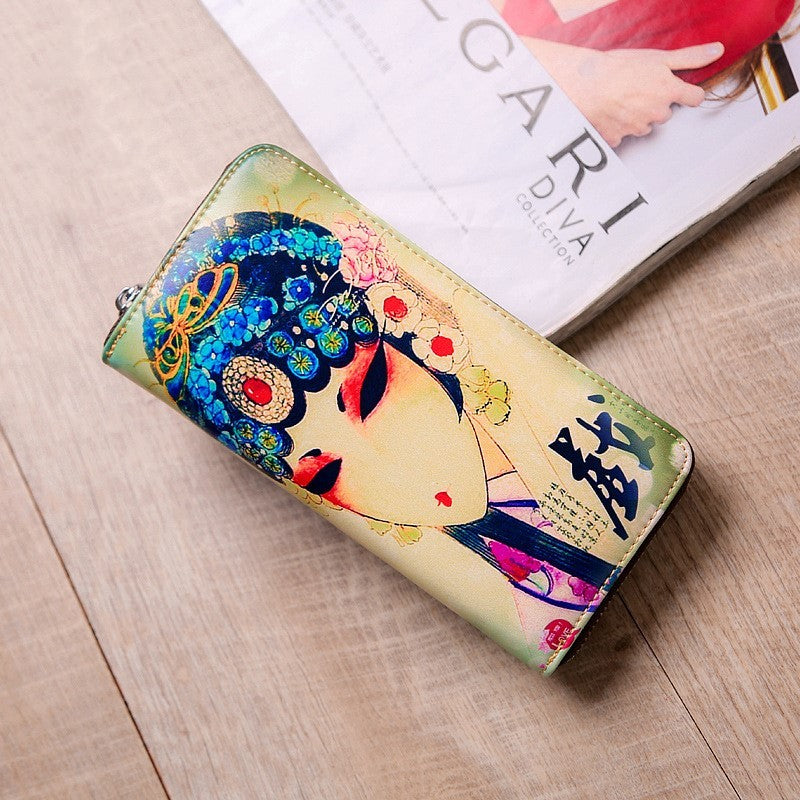 Leren portemonnees met print voor dames