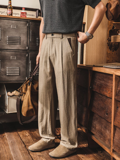 Men's Summer Lightweight Loose-Fit Straight-Leg Pants