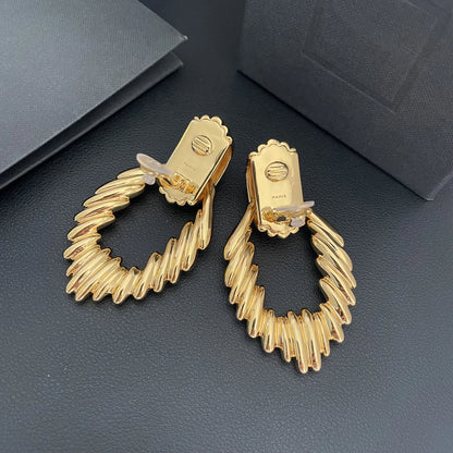 Hoogwaardige vintage messing vergulde 18-karaats gouden oorclips
