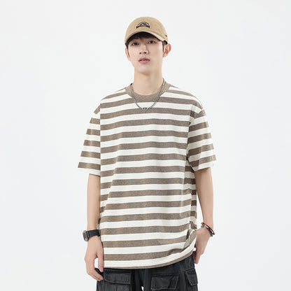Round neck colored cotton men's T-shirt