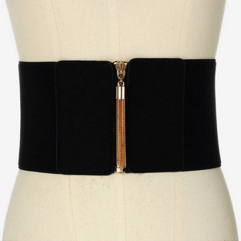 Dames hoogwaardige brede corsetriem met ritssluiting