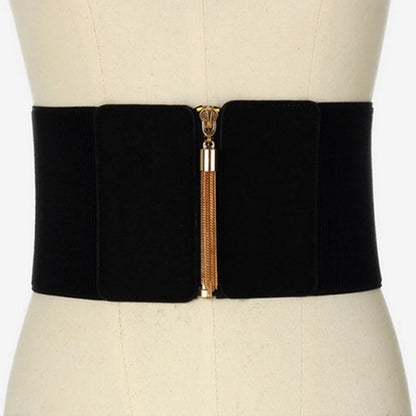 Dames hoogwaardige brede corsetriem met ritssluiting