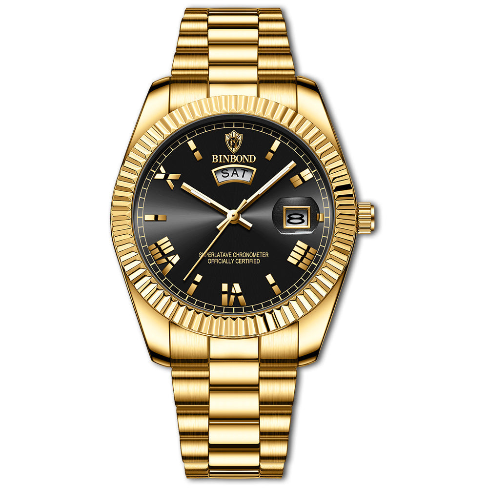 Klassiek zakelijk quartzhorloge met datumaanduiding