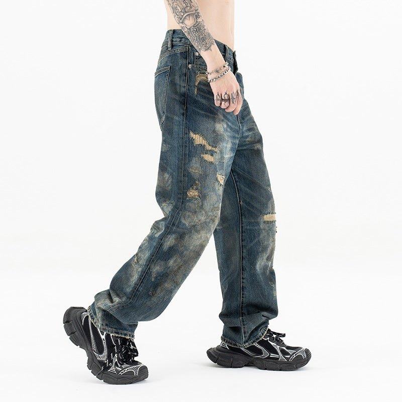 Washed Japanese Casual Straight Jeans