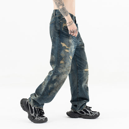 Washed Japanese Casual Straight Jeans