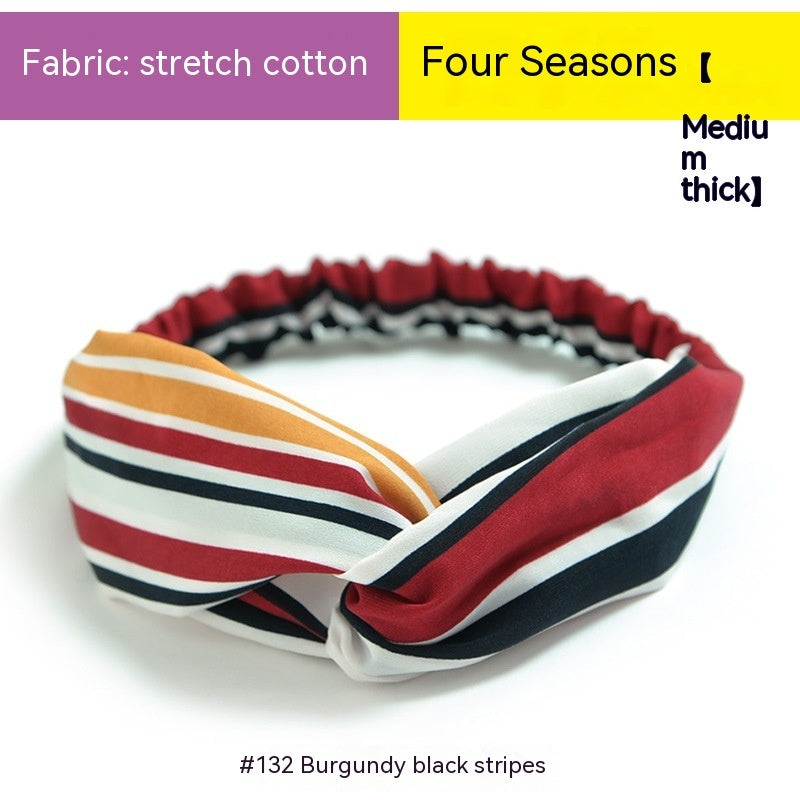 Elastische gekruiste chiffon hoofdband in Boheemse stijl