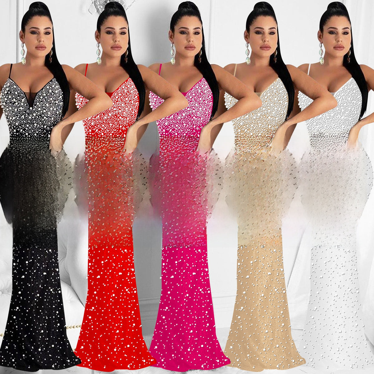 Elegant Beaded Sling Dress