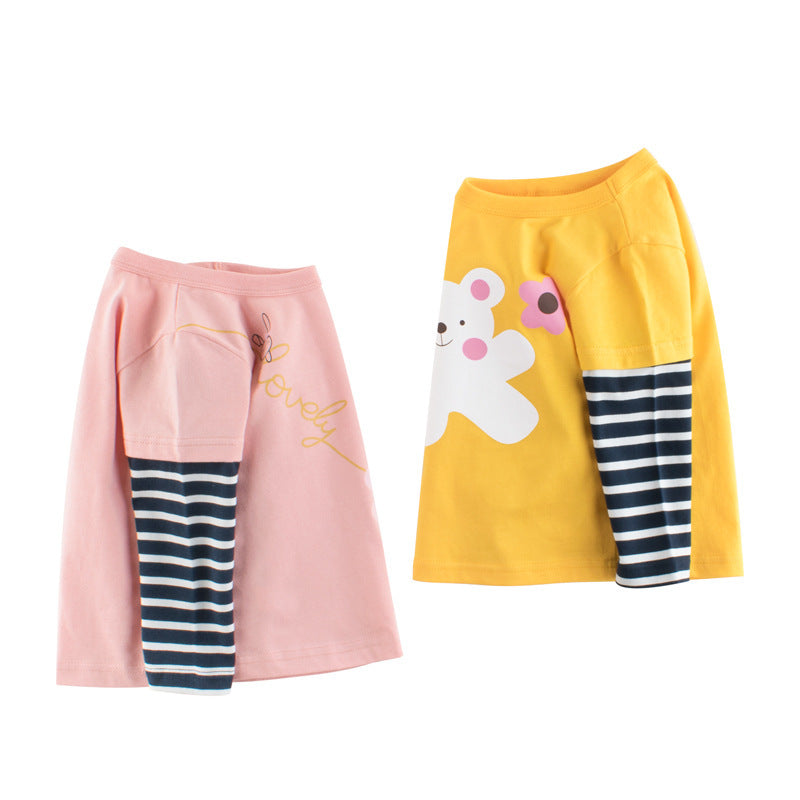 2-IN-1 Look  Lange Mouwen T-shirt Voor Meisjes