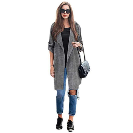 Trenchcoat met zakken en oprolbare mouwen