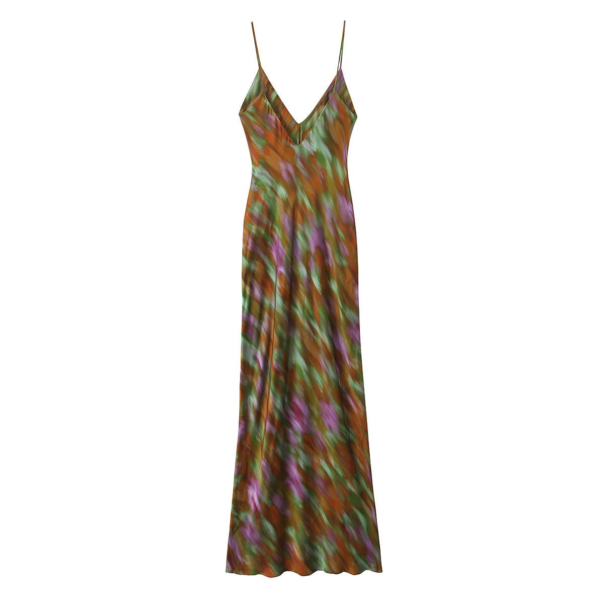 Fashionable and casual long printed lingerie style camisole dress for women