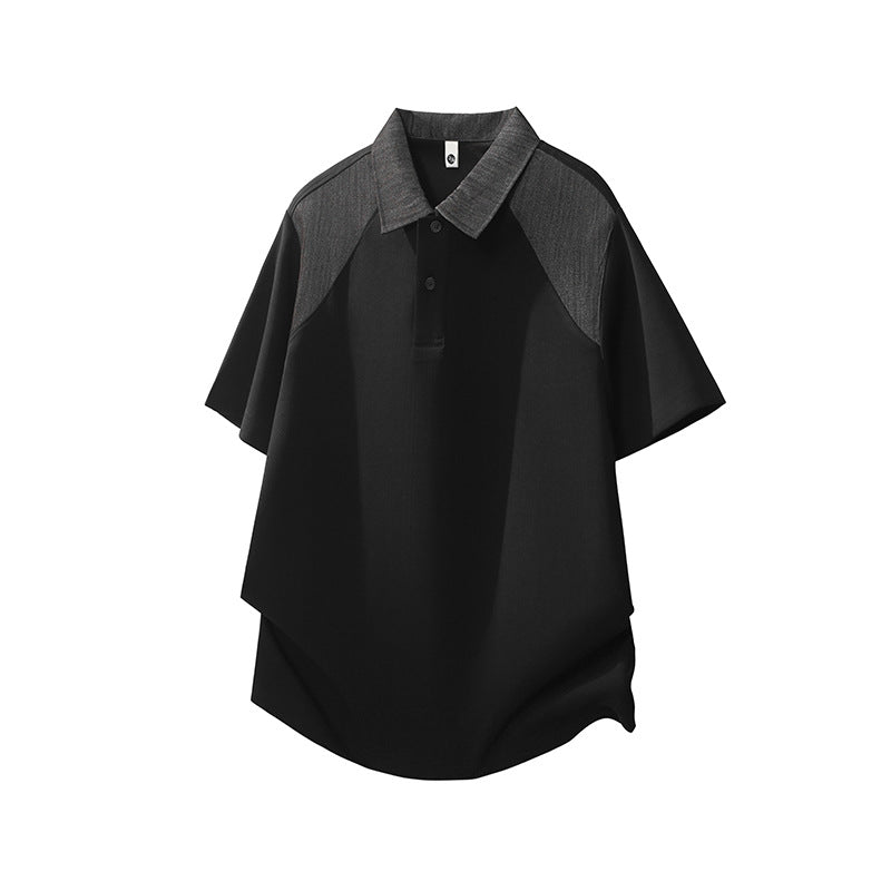 Poloshirt met retro kraag en kleurblokkendesign voor heren