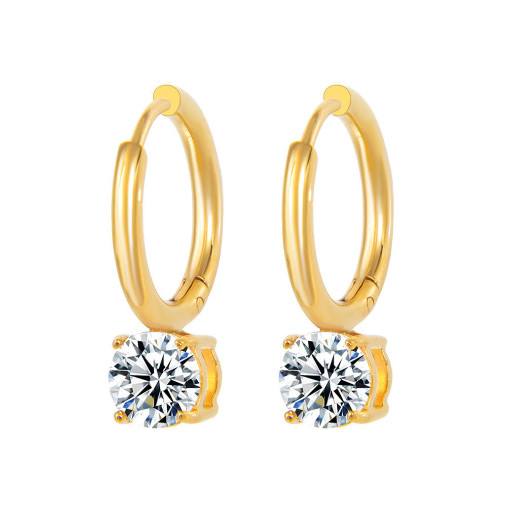 Classic Four-Claw Zircon Earrings