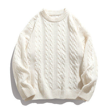 Texture knitted crew-neck sweater