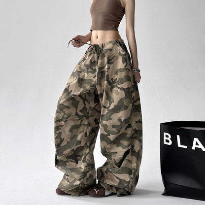 Camouflage casual broek met wijde pijpen