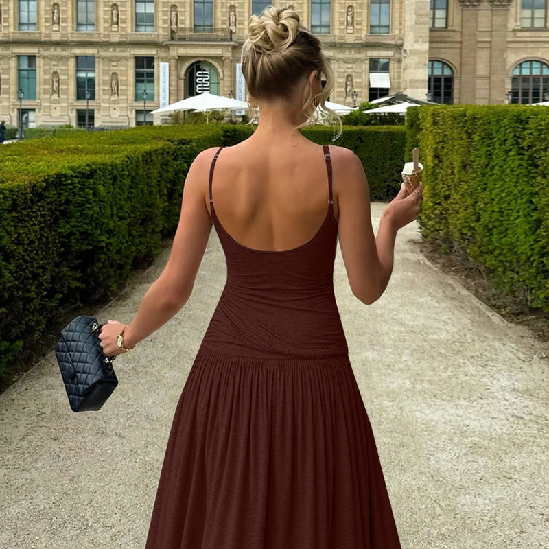 Franse afslankend taille bandjesjurk