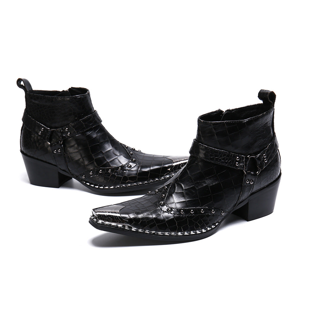 Leather ankle boots casual leather boots