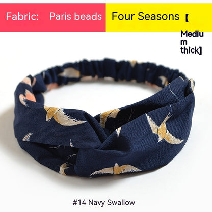 Elastische gekruiste chiffon hoofdband in Boheemse stijl