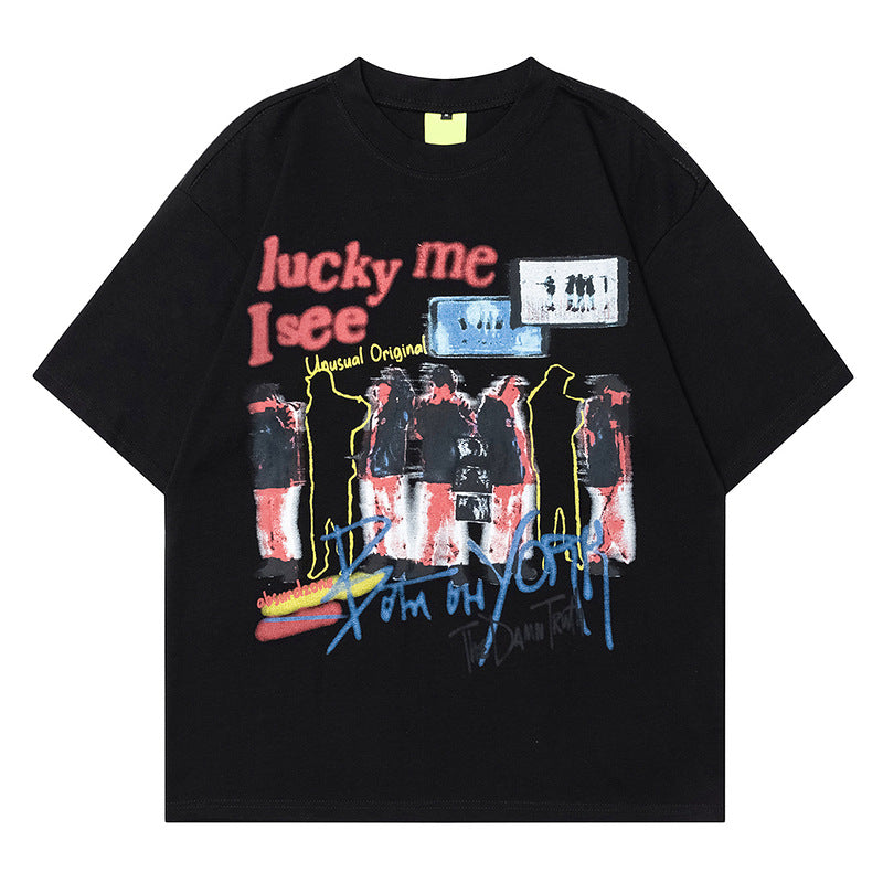 Short Sleeve T-Shirt Unisex Summer Loose Couple