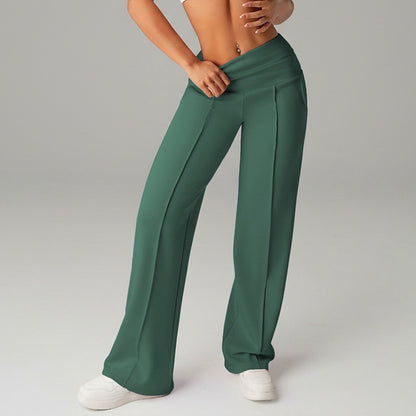 High Waisted Wide Leg Sports Trousers