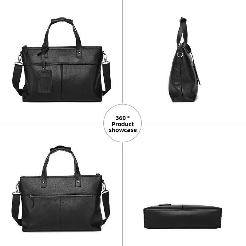 Men's Top Layer Cowhide Business Briefcase Laptop Bag