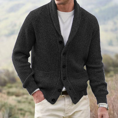 Mens Thickened Acrylic Blend Cardigan