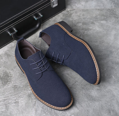 Men's Frosted Casual Work Shoes Multicolor Men's Leather Shoes Lace-Up Fashion Trend Large Size Shoes