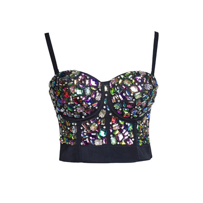 Women's Dress Acrylic Diamond Performance Costume Beaded Bustier