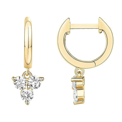 Brass Electroplated Zircon Stud Earrings