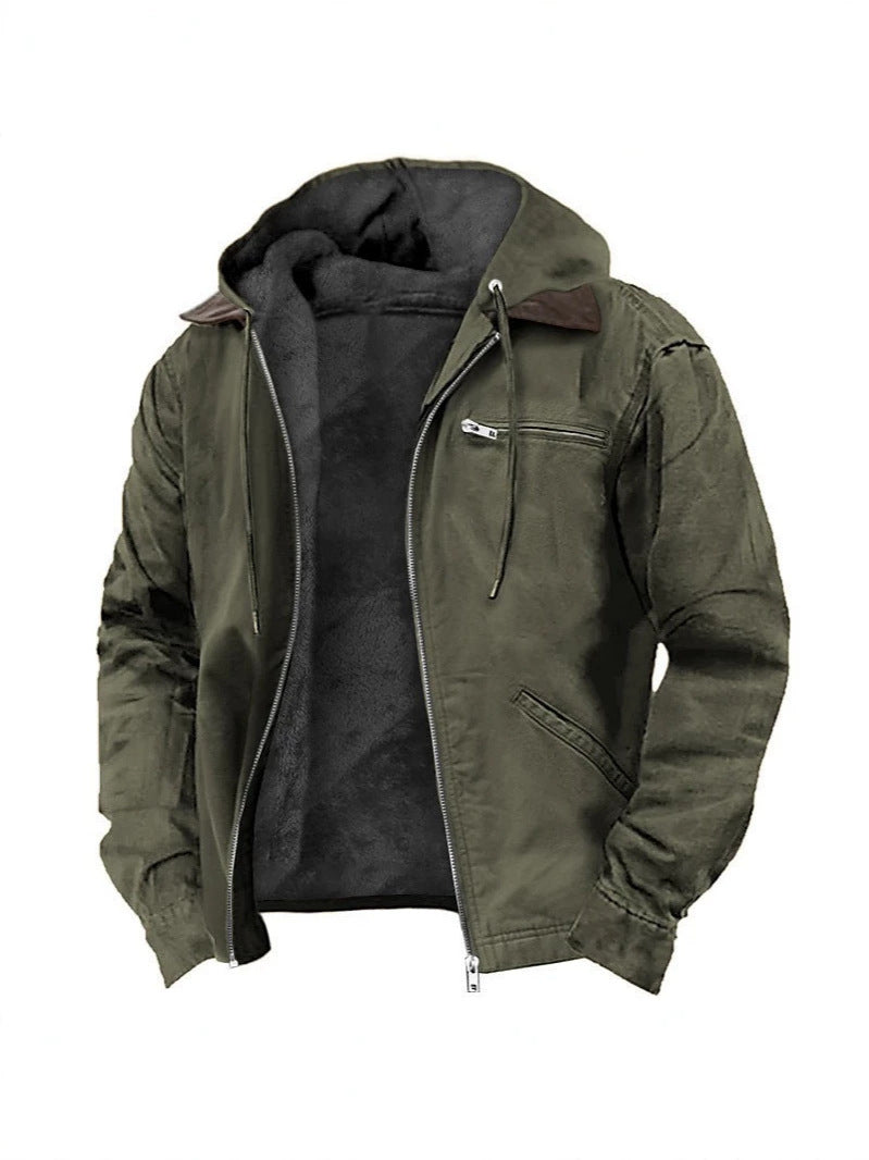Men's Fleece Lined Hooded Jacket