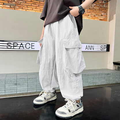 Cargo Pants for Boys Mosquito-Proof Long Trousers Trendy Sporty Style