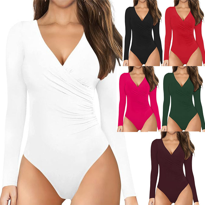 Womens Slim Fit Long Sleeve Jumpsuit