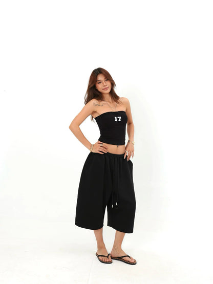 Womens Drawstring Cropped Sweatpants