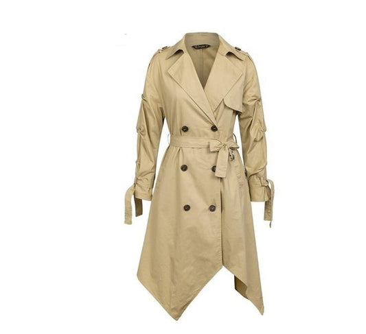 Amerikaanse dameswindjack met strik en onregelmatige zoom