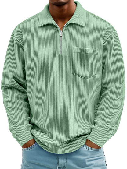 Zipper long sleeved pullover top
