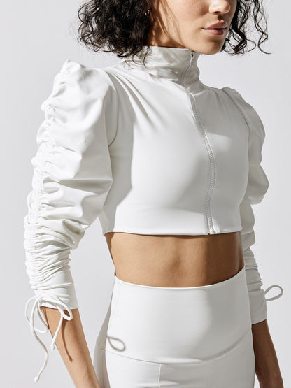 Amerikaans Top Met Lange Bubbelmouw Rits En Gerimpelde Broek Set Of Los