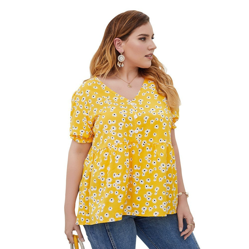 Plus Size Katoenen Dames Top