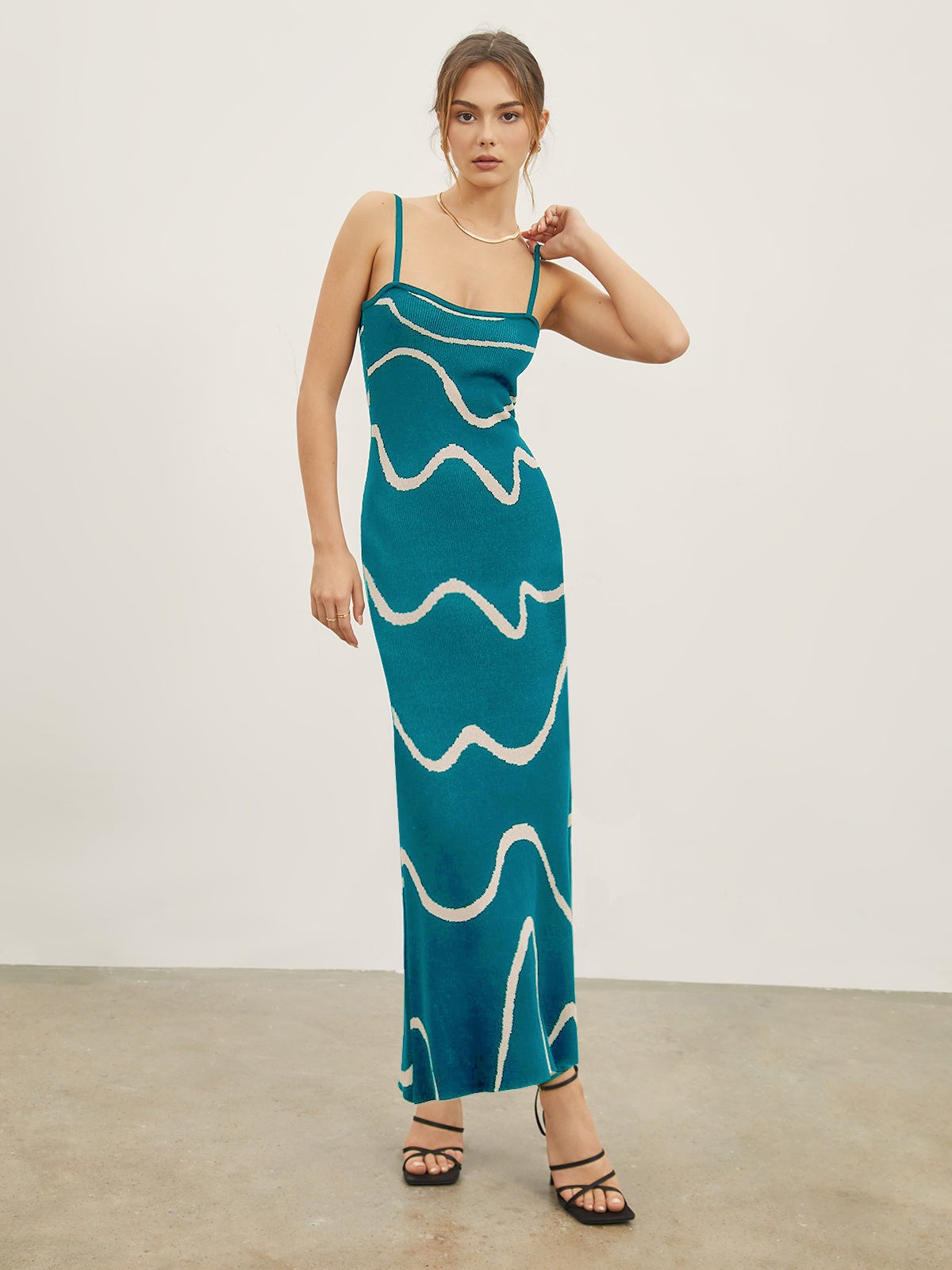 Summer style halter skirt slim striped knit sexy hip wrap dress