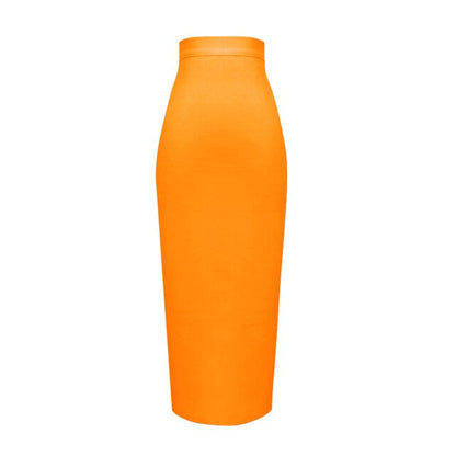 Sexy Bandage Midi Rok met Ritssluiting en Split