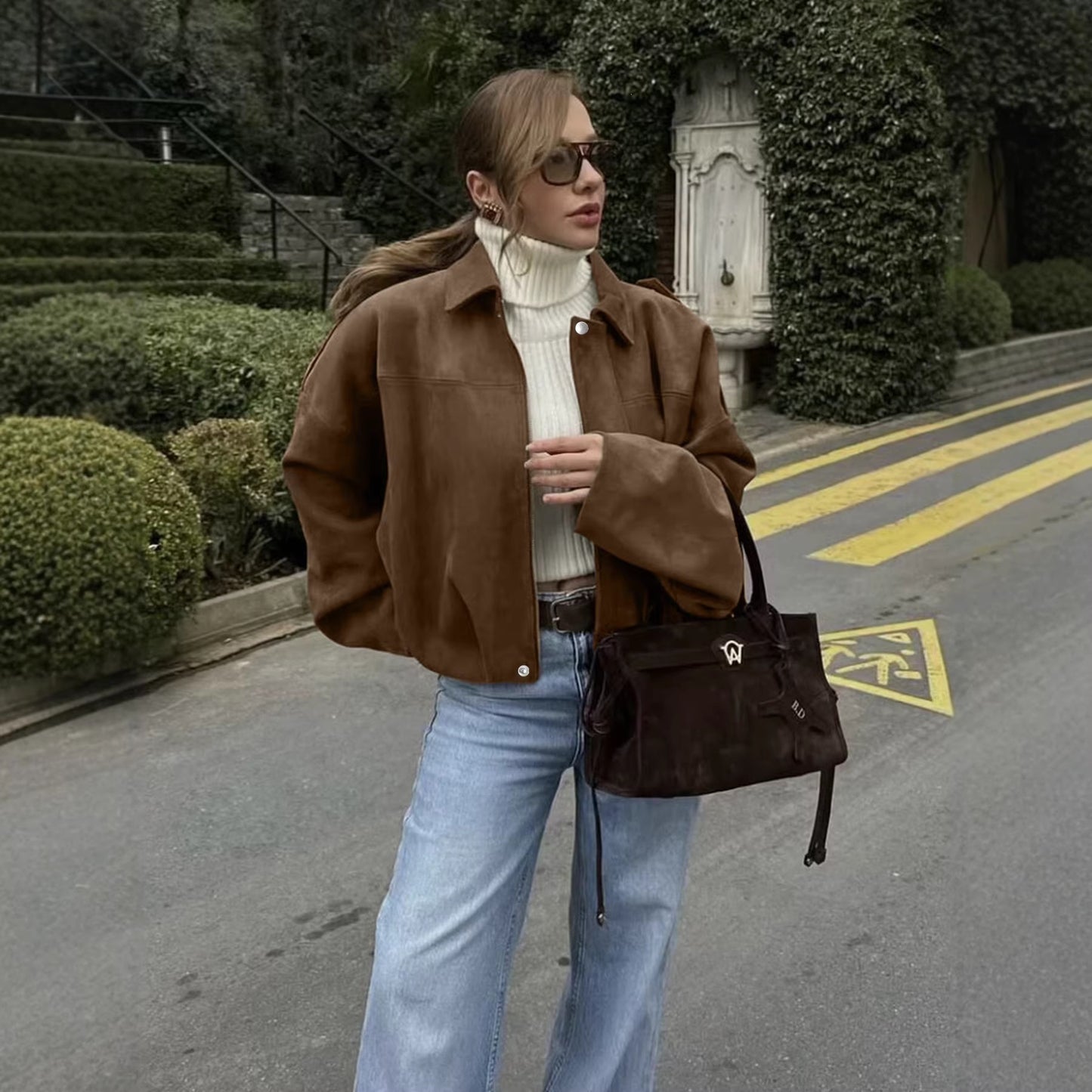 Womens Batwing Sleeve Bomber Jacket