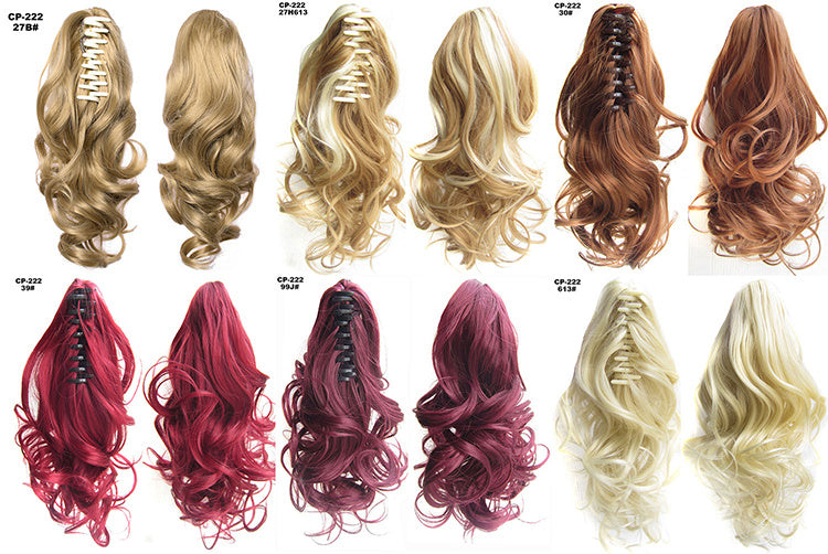 Lange golvende synthetische paardenstaart met klem