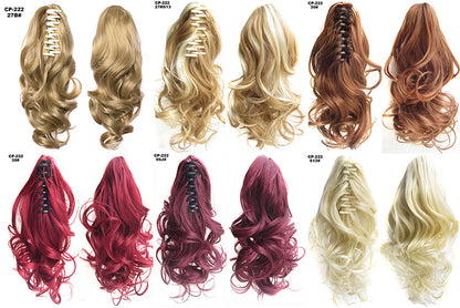 Lange golvende synthetische paardenstaart met klem