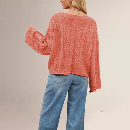 Womens Loose Knitted Cardigan