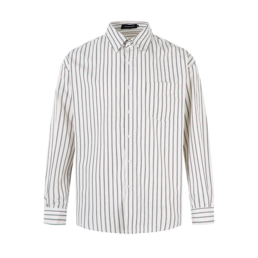 Vertical striped shirt with long sleeves