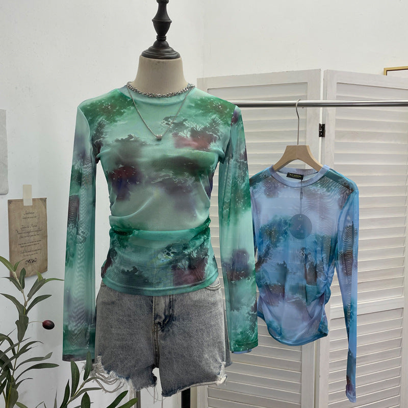 Pleated thin transparent top