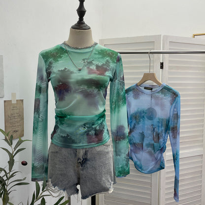 Pleated thin transparent top
