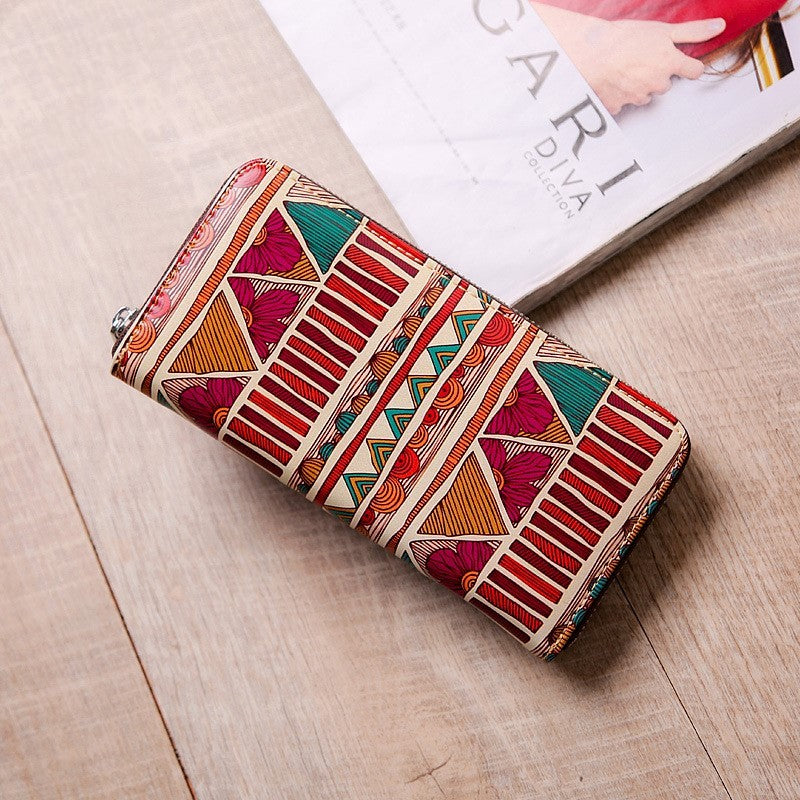 Leren portemonnees met print voor dames